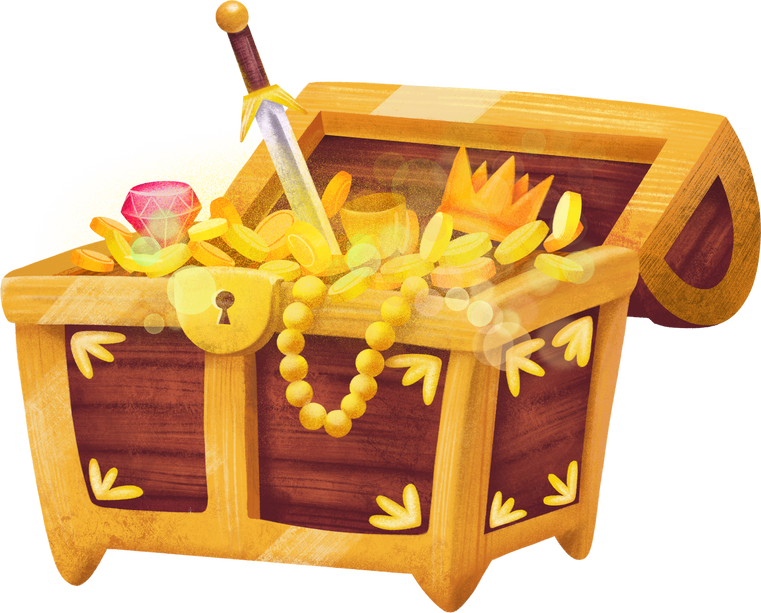 Treasure Chest Clipart Illustration.